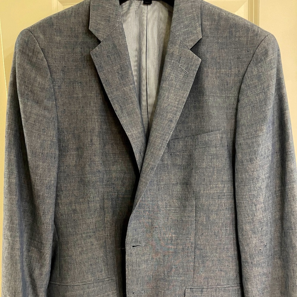 J.CREW Linen Moss Blue Jacket-42R